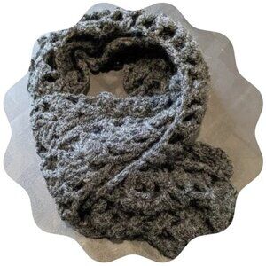 Gray Fall & Winter Extra Long Unisex Hand Crocheted Comfy and Snuggly Scarf